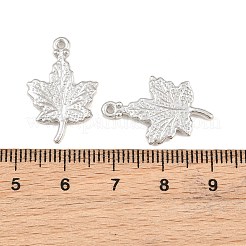 合金ペンダント  メープルリーフチャーム  プラチナ  23x15x2mm  穴：1.2mm&nbsp;AL-CBA27B9-03P