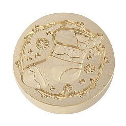 Рождественская серия сургучная печать латунная головка штампа AJEW-M037-01G-11