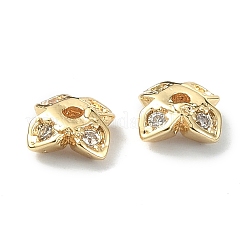 Латунные колпачки для бусин из прозрачного кубического циркония KK-B072-10G