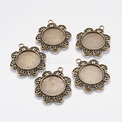 Colgante de estilo tibetano cabochon ajustes&nbsp;TIBE-A21387-AB-FF