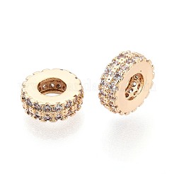 Laiton micro pavé de perles de zircone cubique claires&nbsp;KK-T080-88G