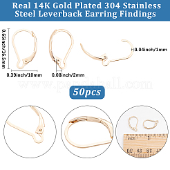 50 pièce de boucles d'oreilles à levier en acier inoxydable 304&nbsp;STAS-BBC0011-11