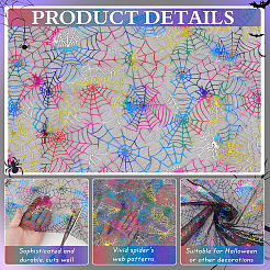 Polyesternetzstoff mit Halloween-Spinnennetzmuster&nbsp;DIY-WH0496-75