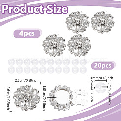 24 шт. 2 стиля запонки из сплава со стразами DIY-NB0013-81