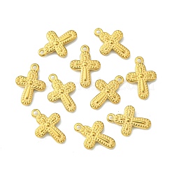 304ステンレスペンダント  クロスチャーム  ゴールドカラー  19x13x3mm  穴：1.8mm&nbsp;STAS-F294-01A-G