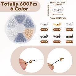 600 шт. 6 цвета наконечники из железных бусин&nbsp;IFIN-PJ0001-03