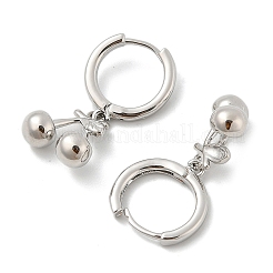 Латунные серьги-кольца с вишней&nbsp;EJEW-M077-19P-02