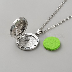 Сплав и хирургическая нержавеющая сталь 316 и хлопковые полые ожерелья с эфирными маслами для женщин&nbsp;NJEW-WH0031-06P