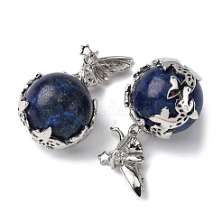 Круглые подвески из натурального окрашенного лазурита&nbsp;G-G207-01P-05