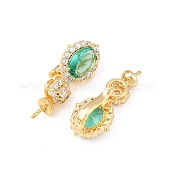 Латунные овальные застежки с кубическим цирконием KK-H524-12G