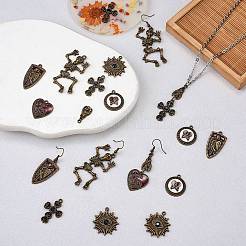 28 шт. 7 стильные подвески из сплава с покрытием в тибетском стиле FIND-SZ0002-98