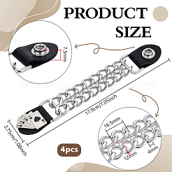 4 шт. пряжек из искусственной кожи и сплава&nbsp;AJEW-FG0005-40