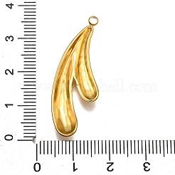304ステンレスペンダント  ティアドロップチャーム  18KGP本金メッキ  37x13.5x3mm  穴：1.8mm&nbsp;STAS-M116-35G
