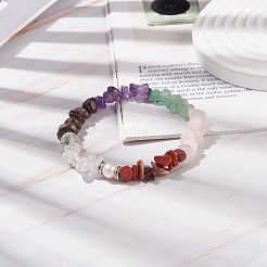Natürliche gemischte Steinspäne strecken Armbänder&nbsp;BJEW-JB08460