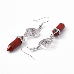 Пуля из драгоценных камней с серьгами с подвесками в виде лотоса EJEW-I276-07P