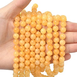 Естественный желтый нефритовый шарик нити G-K121-02-8mm