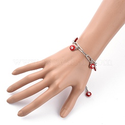 Braccialetti di fascino dello smalto della lega del malocchio&nbsp;BJEW-JB05443-01