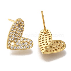 Серьги-гвоздики из латуни с прозрачным кубическим цирконием для женщин&nbsp;EJEW-B107-03G