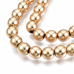 Гальванизировать немагнитных синтетический гематит нитей бисера&nbsp;LS-G-Q466-6mm-04