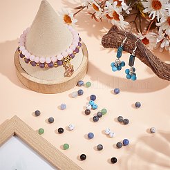 500шт. 10 стиля наборов бусин из натуральных и синтетических драгоценных камней G-NB0005-94