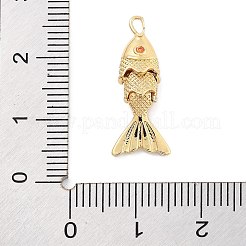 Fischregal-Beschichtung Messing Micro Pave Zirkonia Anhänger&nbsp;KK-Z071-72A-01G