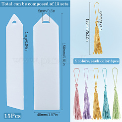 Kits para hacer marcapáginas DIY. Con decoración de borlas de acrílico transparente y poliéster.&nbsp;DIY-SP0001-92C