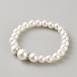 ABS-Imitationsperle mit Legierung mit Strass-Perlenketten & baumelnden Ohrringen & Perlenarmband-Sets für Frauen&nbsp;SJEW-WH20002-001P