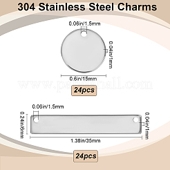 48 шт. 2 стиля подвески из нержавеющей стали 304 STAS-BBC0005-82P