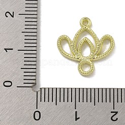 ラックメッキ合金中空蓮の花コネクタリンク  カドミウムフリー＆ニッケルフリー＆鉛フリー  ゴールドカラー  16x15x1.5mm  穴：1.2mmと2.2mm&nbsp;PALLOY-F312-40G