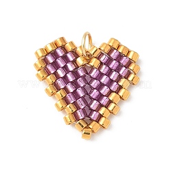 Подвески-сердечки из стеклянного бисера ручной работы&nbsp;PALLOY-MZ00609