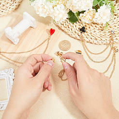 4 шт. 4 стиля брошь-цепочка с эмалью в виде игральной карты JEWB-CA0001-45