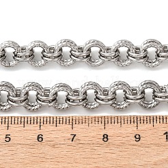 8mm 304ステンレススチール製ツイストダブルローロチェーンネックレス（女性用）  変色しない  ステンレス鋼色  14.57インチ（37cm）&nbsp;NJEW-G194-05P-02