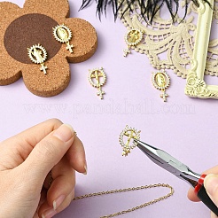 6 шт. 3 стиля латунные подвески с микропаве и кубическим цирконием&nbsp;KK-CJ0002-98