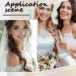 12 stücke weißblech & kunststoff braut abzeichen für hochzeit party braut dusche dekoration&nbsp;AJEW-SC0032-08A
