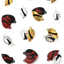 10 пакетик окрашенных распылением сплавных красных и черных эмалевых разделенных подвесок&nbsp;FIND-FS0004-21