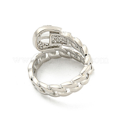 Латунные микро проложить манжеты кольца кубического циркония&nbsp;RJEW-I103-053P