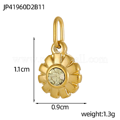 Подвески из нержавеющей стали 304 со стразами STAS-OY003-87G