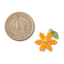 4 шт. подвески-цветы из стеклянных бусин 4 цветов&nbsp;PALLOY-TA00345