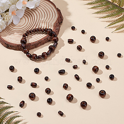 600 шт. 6 стиля крашеных бусин из натурального дерева WOOD-WR0001-19