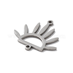 変色しない304ステンレススチールコネクタチャーム  太陽リンク  ステンレス鋼色  18.5x19x1mm  穴：1.2mm&nbsp;STAS-R226-06P
