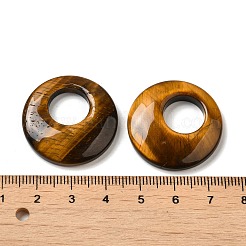 天然石タイガーアイペンダント  ドーナツ/円盤チャーム  27.5~28x4.5~5.5mm&nbsp;G-T122-76B