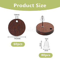 60 шт. фурнитура для сережек-гвоздиков из осины&nbsp;WOOD-DC0001-35B