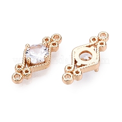 Dijes de conector de vidrio facetado pavimentado de latón&nbsp;FIND-T070-03A