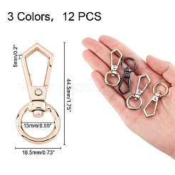 12 шт. двухцветные поворотные застежки из цинкового сплава&nbsp;PALLOY-CA0001-87