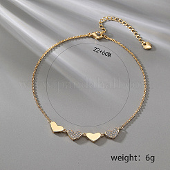 Латунная цепочка в форме сердца с одним звеном в стиле минимализма для женщин и девушек&nbsp;YO8266