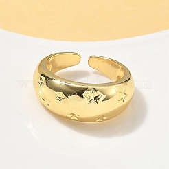 Латунь манжеты кольца&nbsp;RJEW-V009-07G