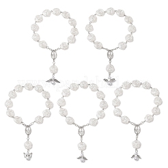 Браслеты с подвесками в виде ангела из сплава в тибетском стиле BJEW-JB11777