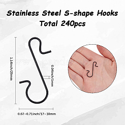 240 шт. S-образных крючков из нержавеющей стали&nbsp;AJEW-SC0003-70