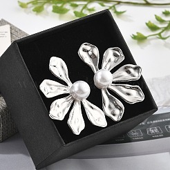 Серьги-гвоздики в виде цветка из латуни EJEW-R016-05P