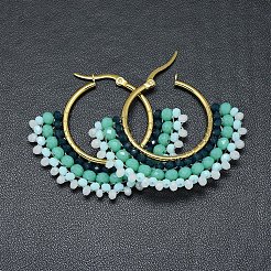 Серьги-кольца из нержавеющей стали 304 EJEW-O090-I20